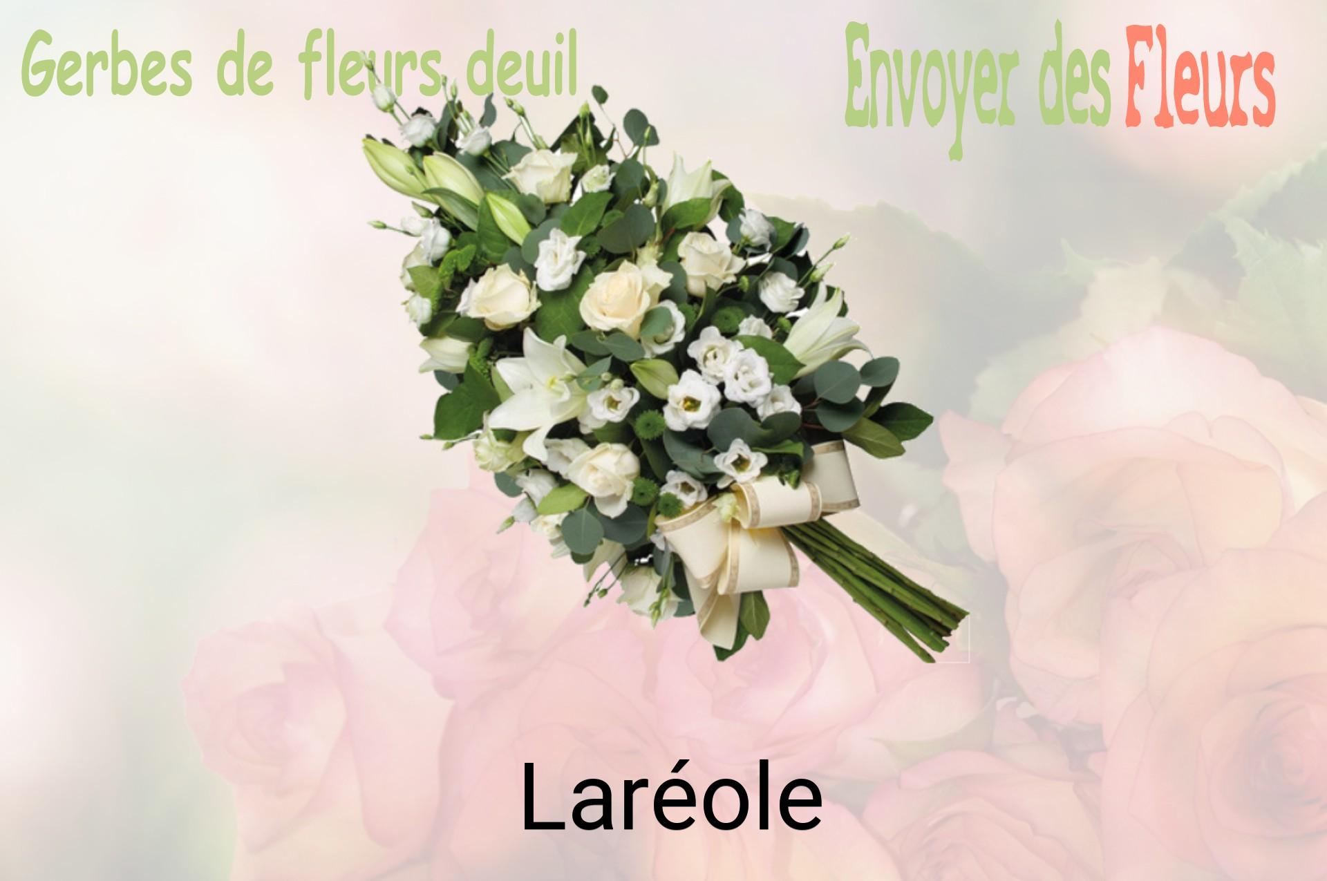 Gerbe de fleurs de deuil livrée à Laréole